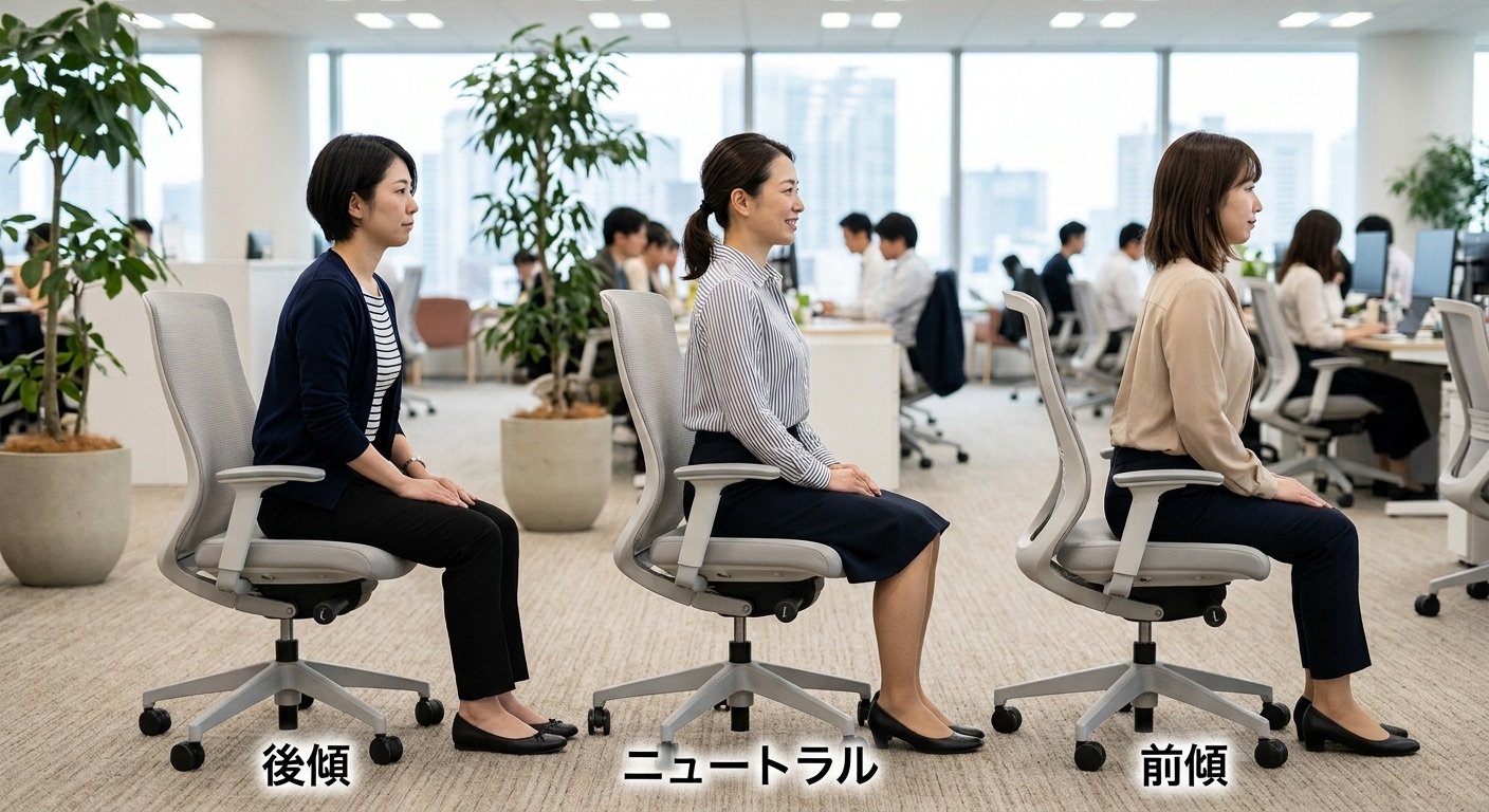 骨盤を前後に傾ける動作の図解
