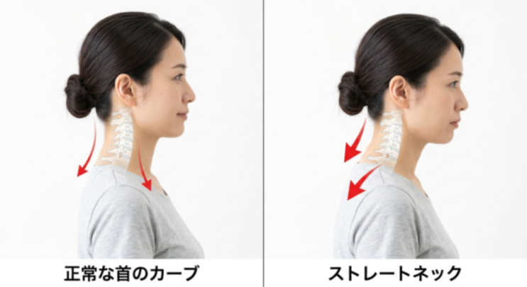 ストレートネックの全体像の図