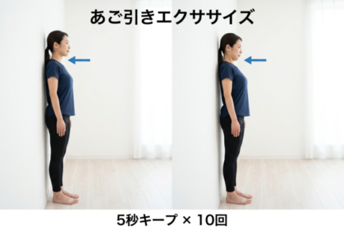あご引きエクササイズの図