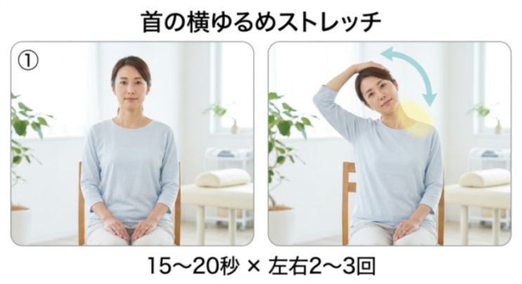 首の横ストレッチの図