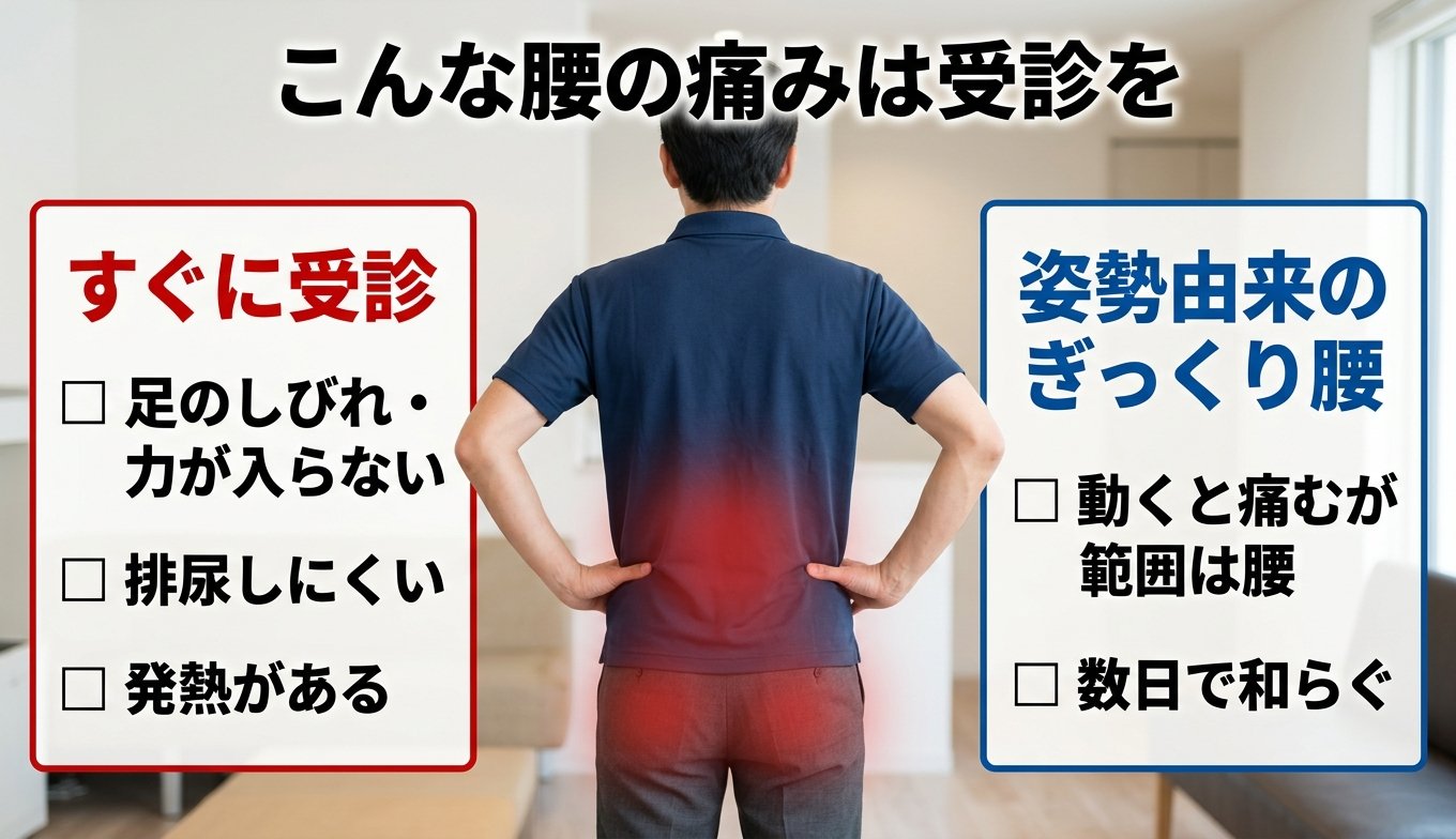 こんな腰の痛みは受診を
