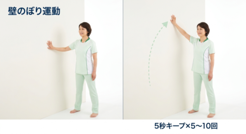 壁のぼり運動の図