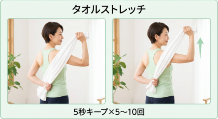 タオルストレッチの図