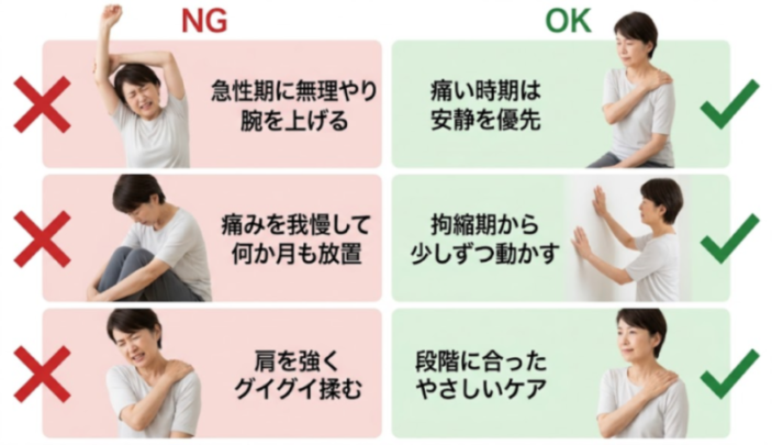 避けたい動作とらくな対処を比べた図