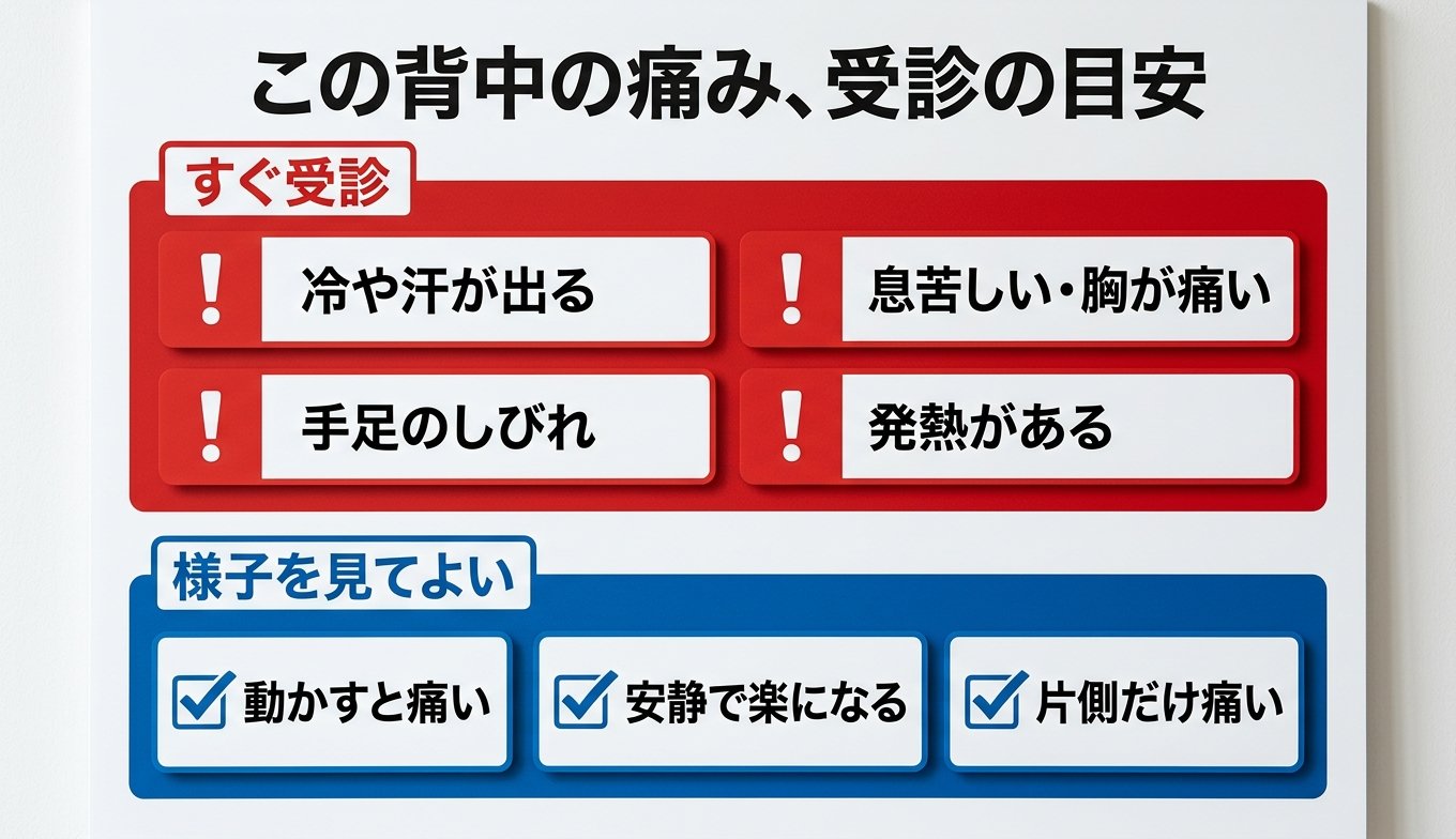 この背中の痛み、受診の目安