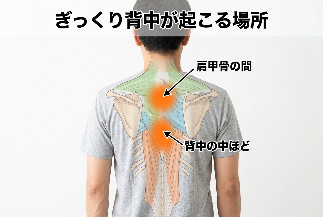 ぎっくり背中が起こる場所