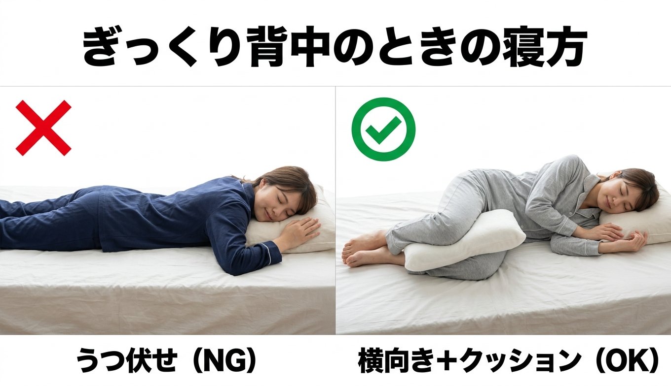 ぎっくり背中のときの寝方