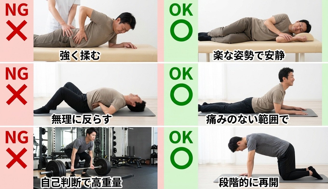 腰痛のときに避けたい動作