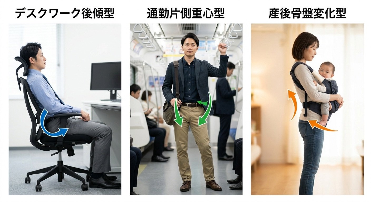 四条烏丸院 骨盤3タイプ比較
