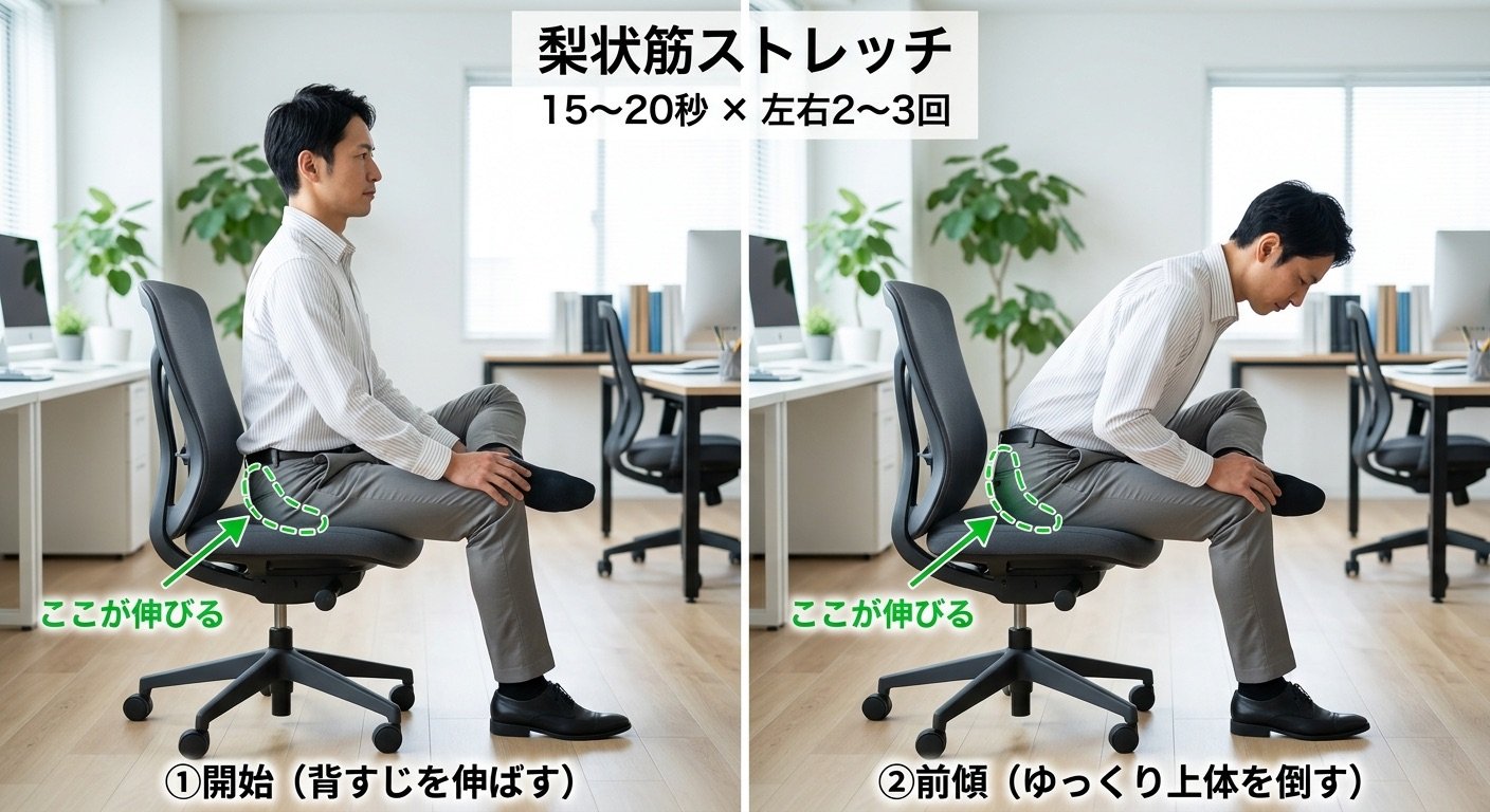 四条烏丸院 梨状筋ストレッチ