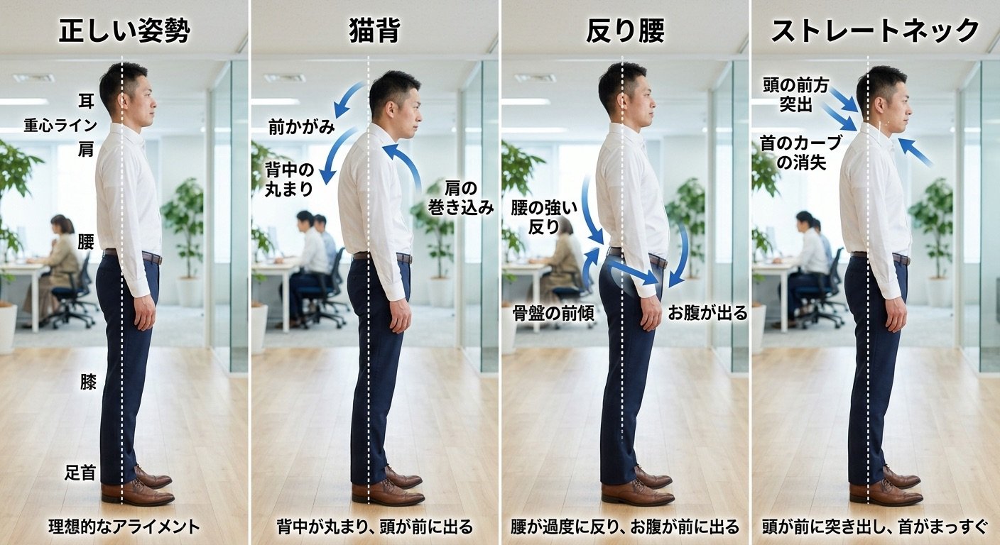 姿勢崩れの全体像の図解