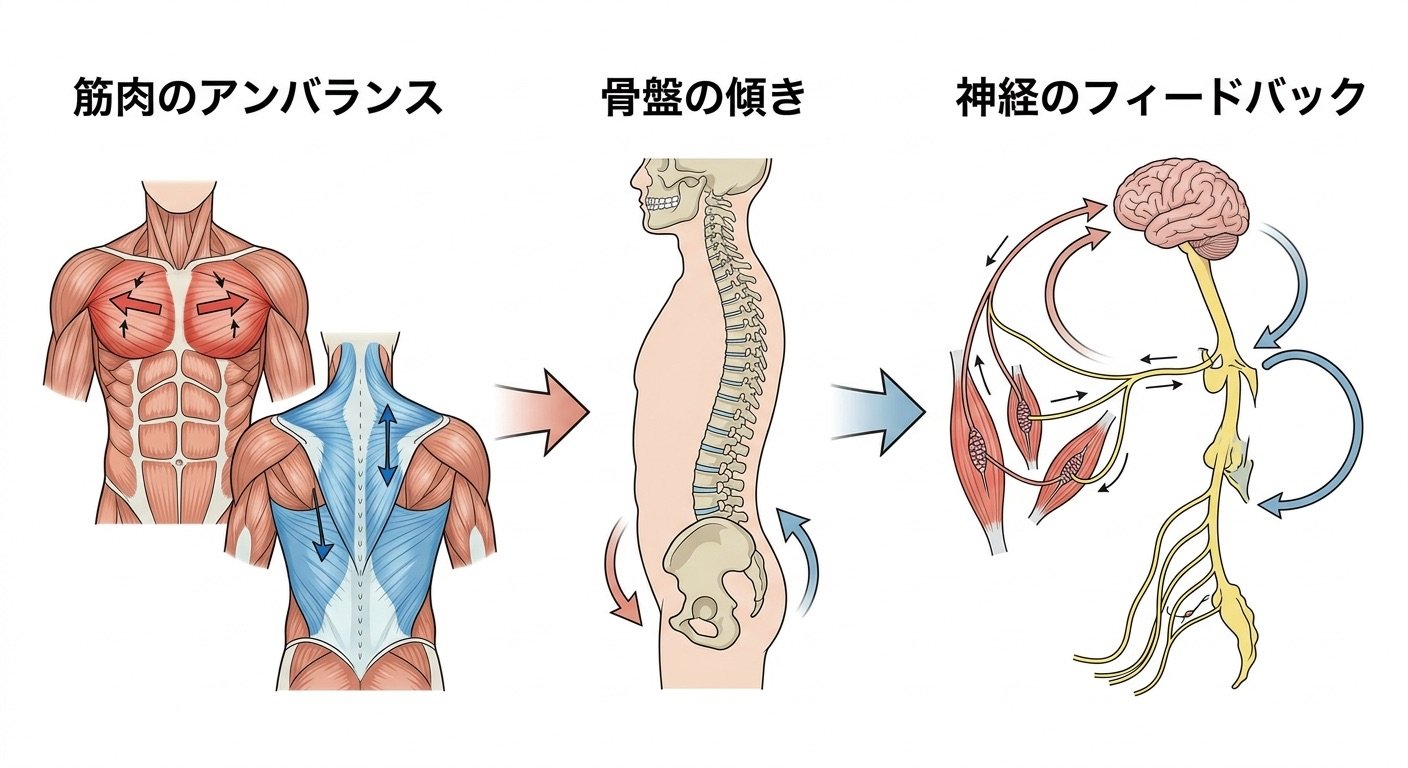 姿勢崩れのメカニズム図解