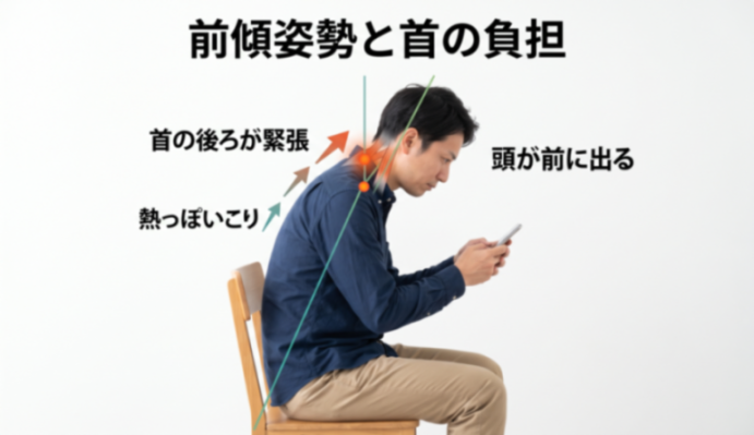 前傾姿勢と首の負担