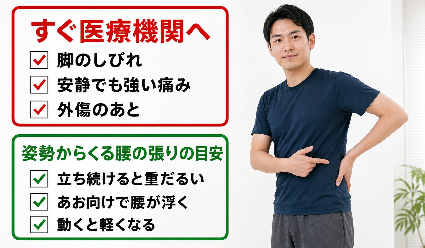 反り腰の赤旗サイン