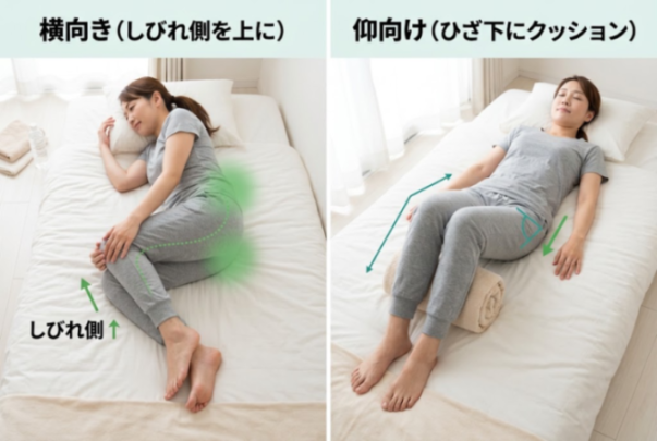 楽な安静姿勢の図解