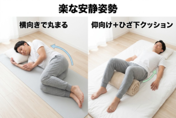 楽な安静姿勢の図解