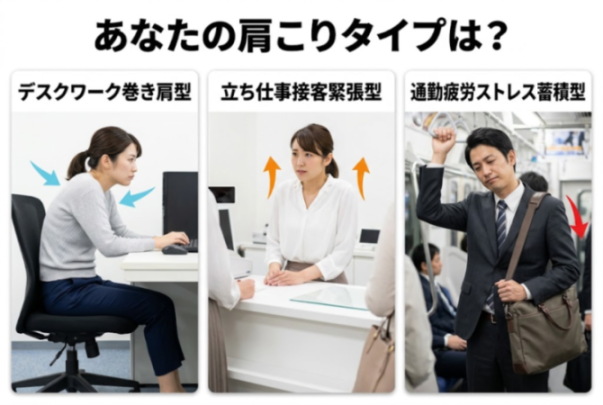 肩こりのタイプ別の比較図