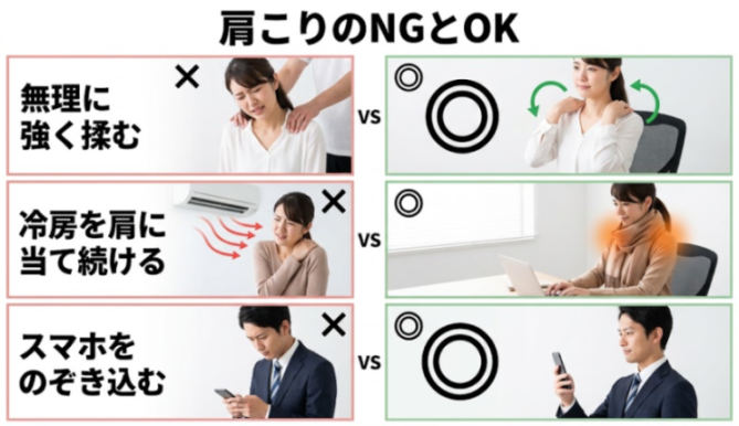 避けたい行動と楽な対処の比較図