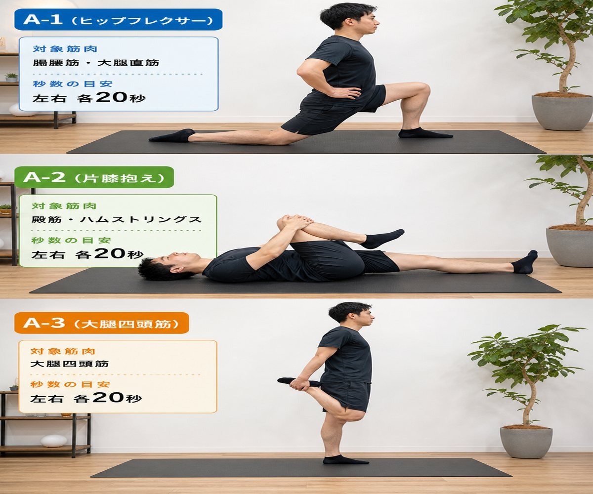 タイプA向けストレッチ3種