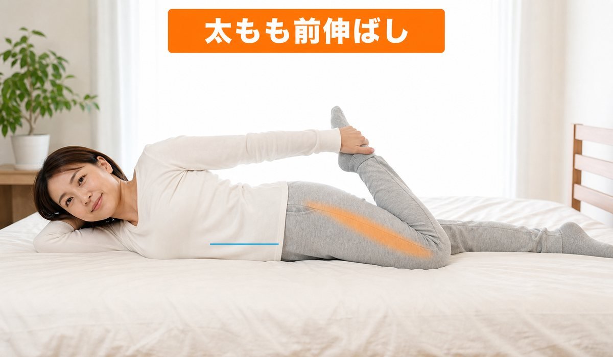太もも前伸ばし