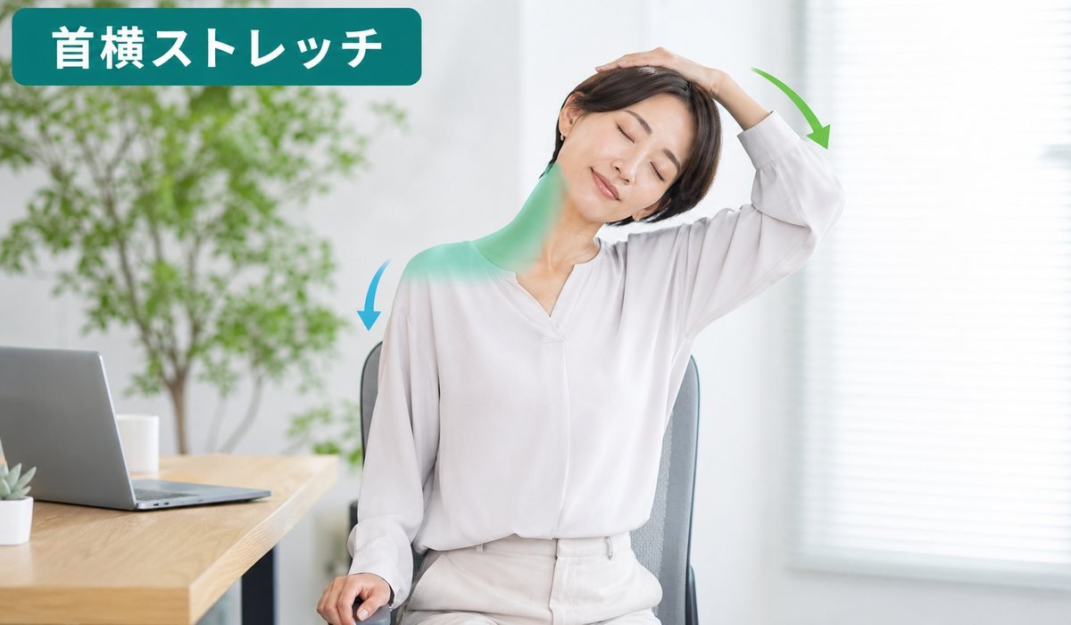 首横ストレッチ手順