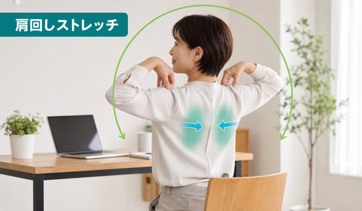 肩回しストレッチ手順