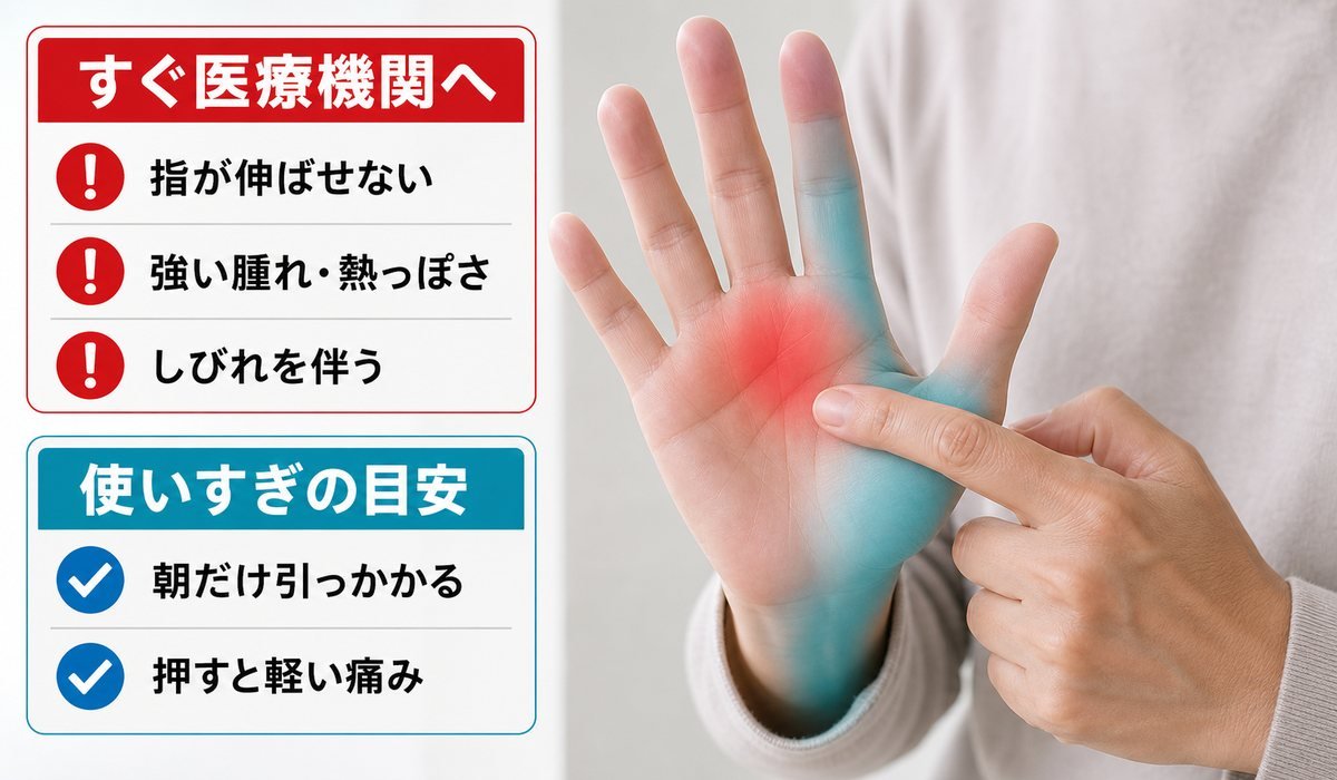 バネ指危険サイン
