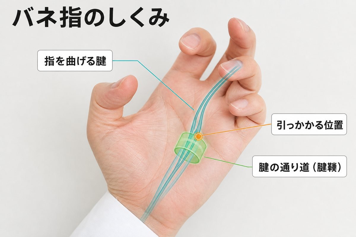 バネ指メカニズム