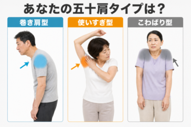 五十肩の3つの時期の過ごし方比較
