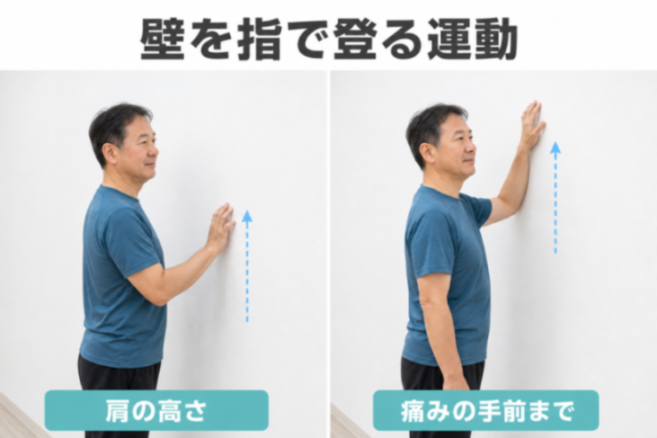 壁を指で登る運動のやり方