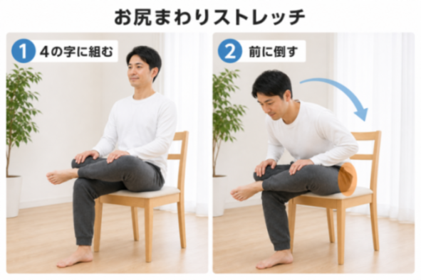 お尻まわりのストレッチのやり方