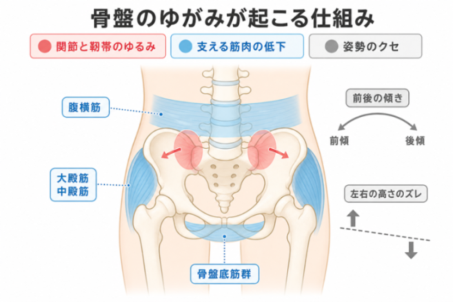 骨盤を支える仕組みの図解