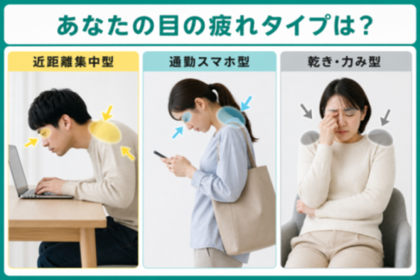 眼精疲労3タイプの比較図