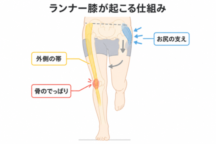 ランナー膝のメカニズムの図解