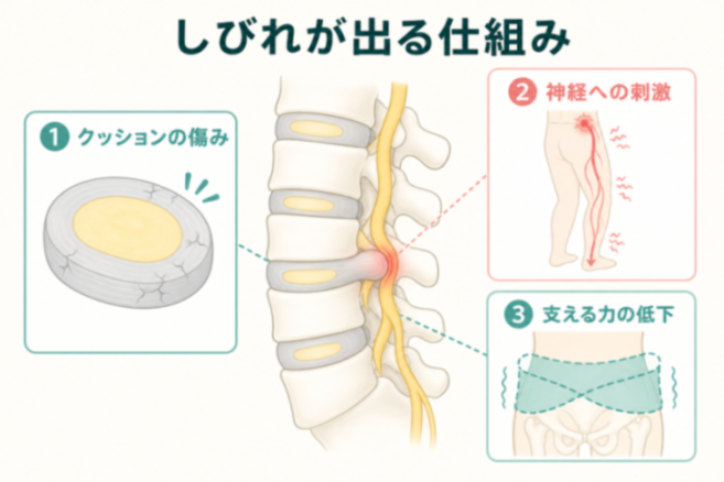 しびれが出る仕組みの図解