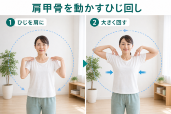 ひじ回しの図解