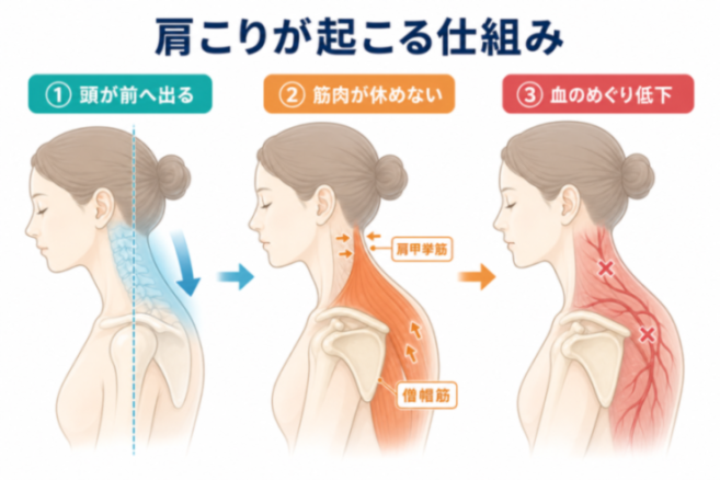 肩こりの仕組みの図解