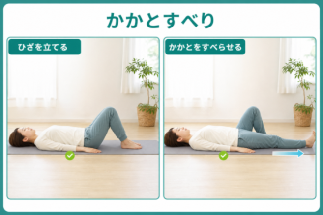 かかとすべりの図解