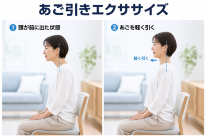 あご引きエクササイズの手順図解