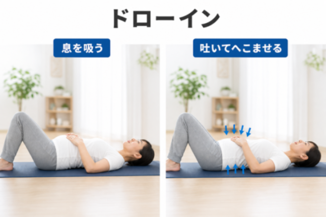 ドローインの手順図解