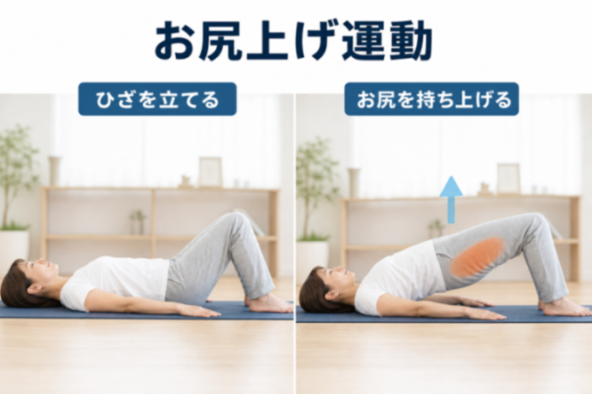 お尻上げ運動の手順図解