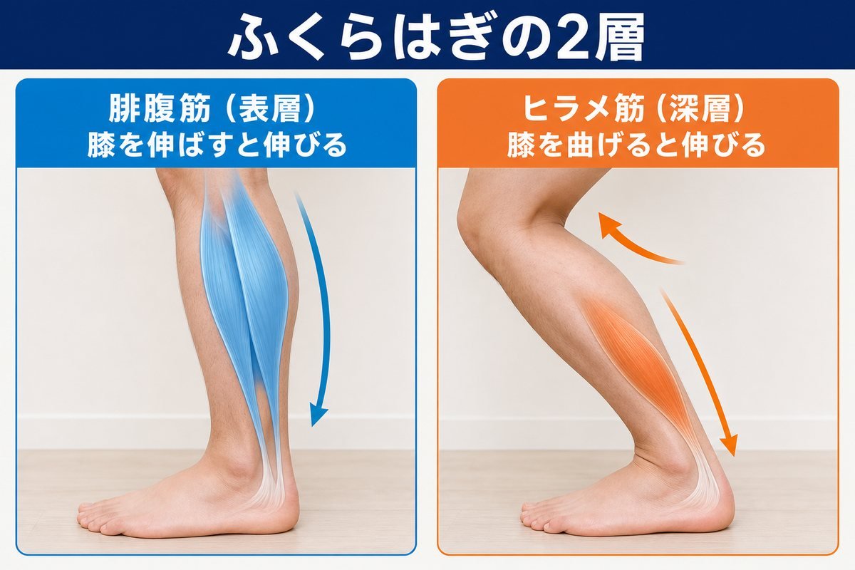 ヒラメ筋腓腹筋比較図