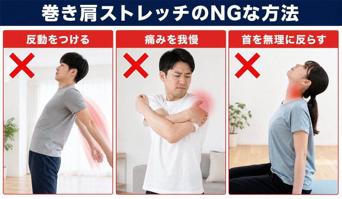 巻き肩ストレッチNG比較