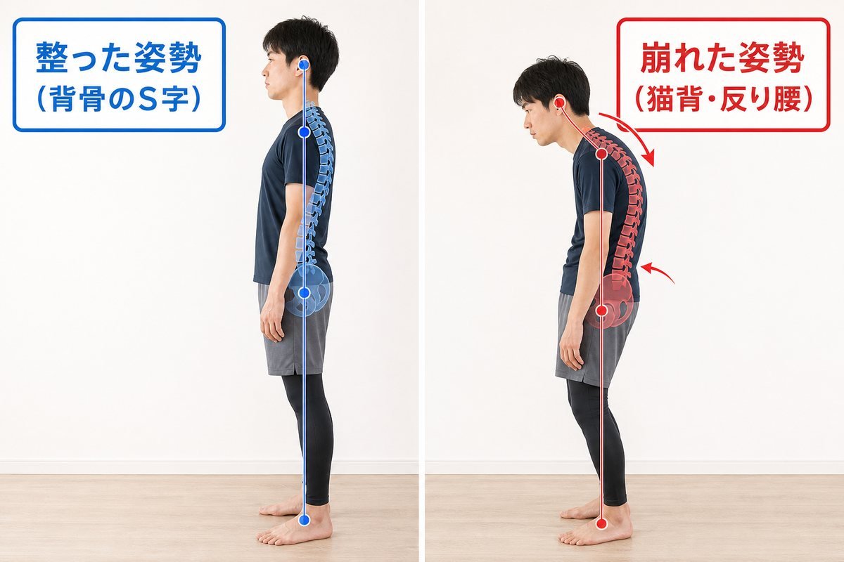 姿勢乱れ解剖図
