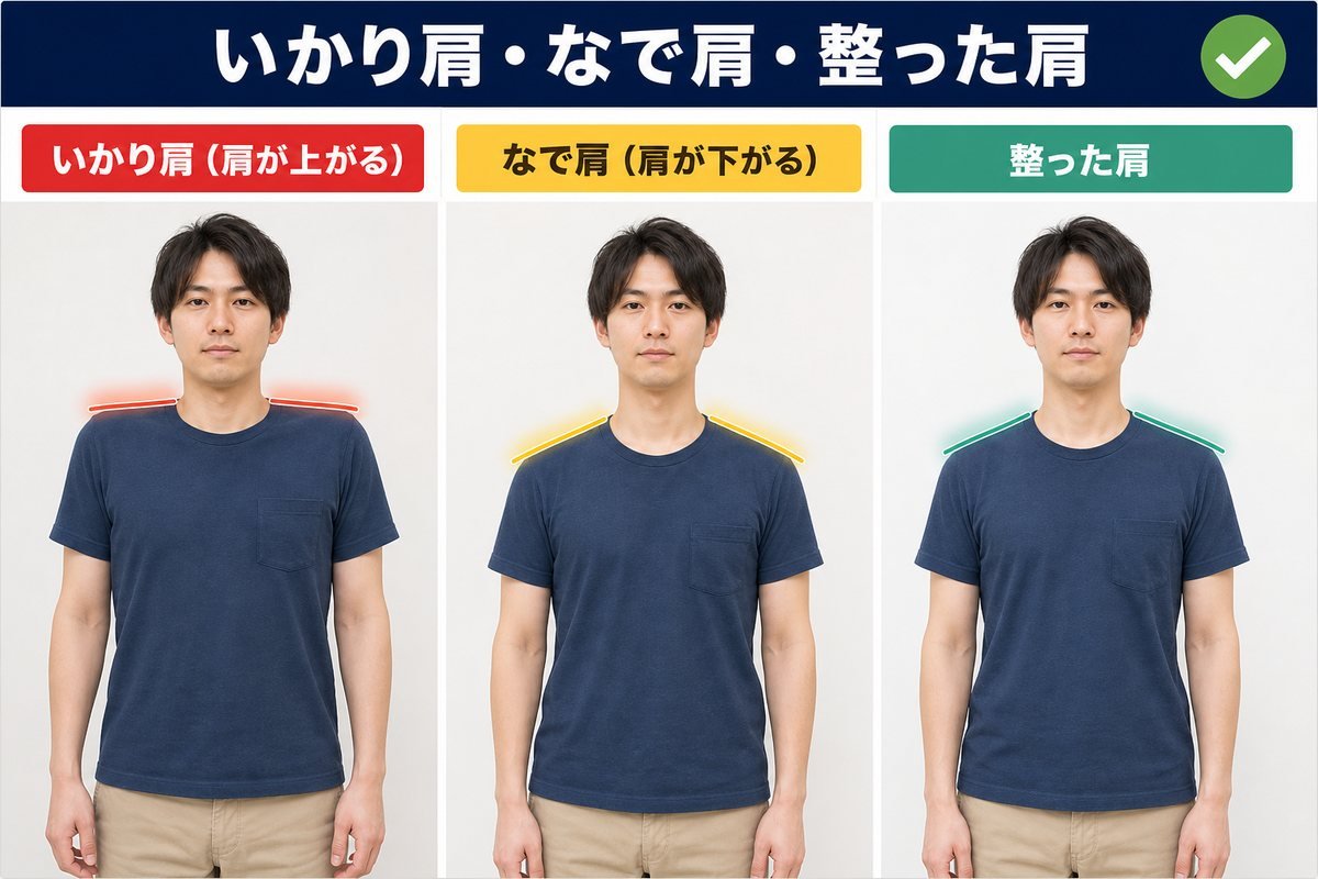 いかり肩なで肩比較図