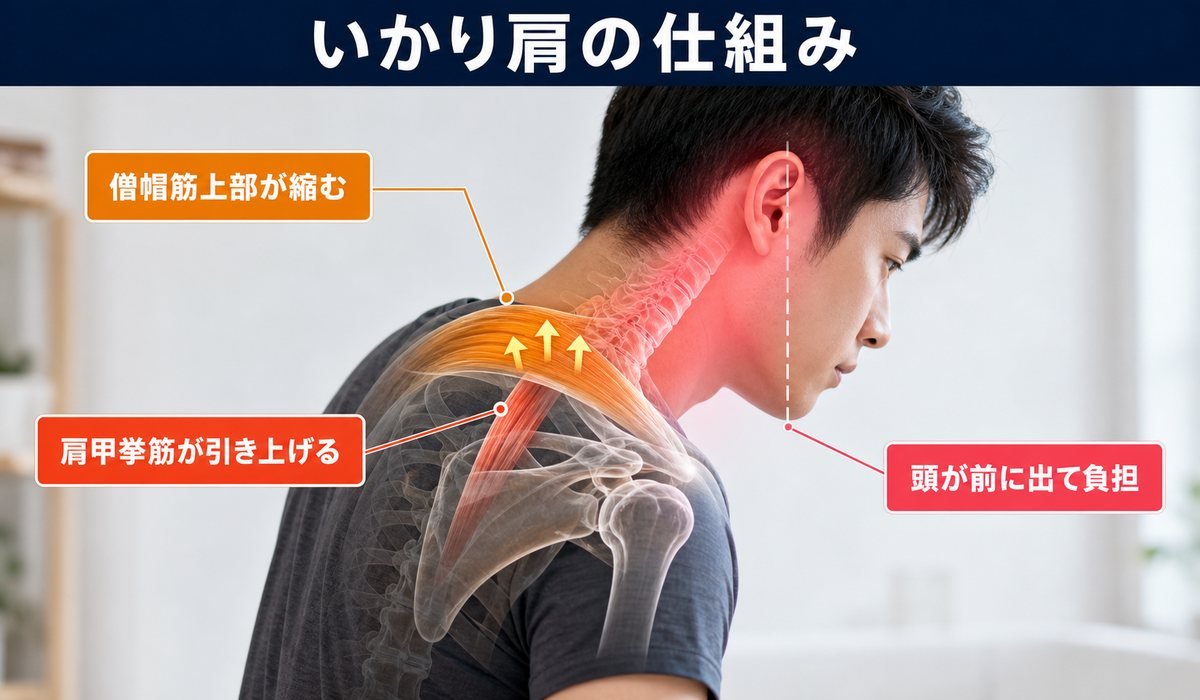 いかり肩の仕組み図