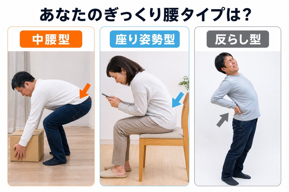 ぎっくり腰3タイプ比較