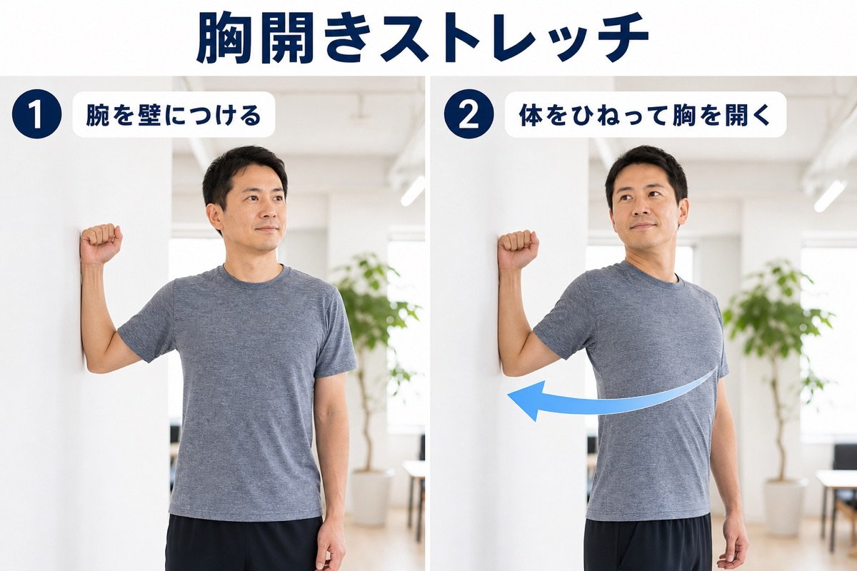 胸開きストレッチ