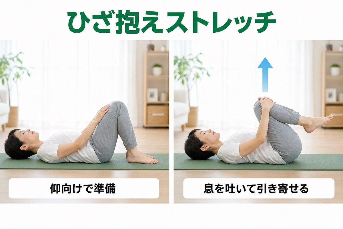 ひざ抱えストレッチ
