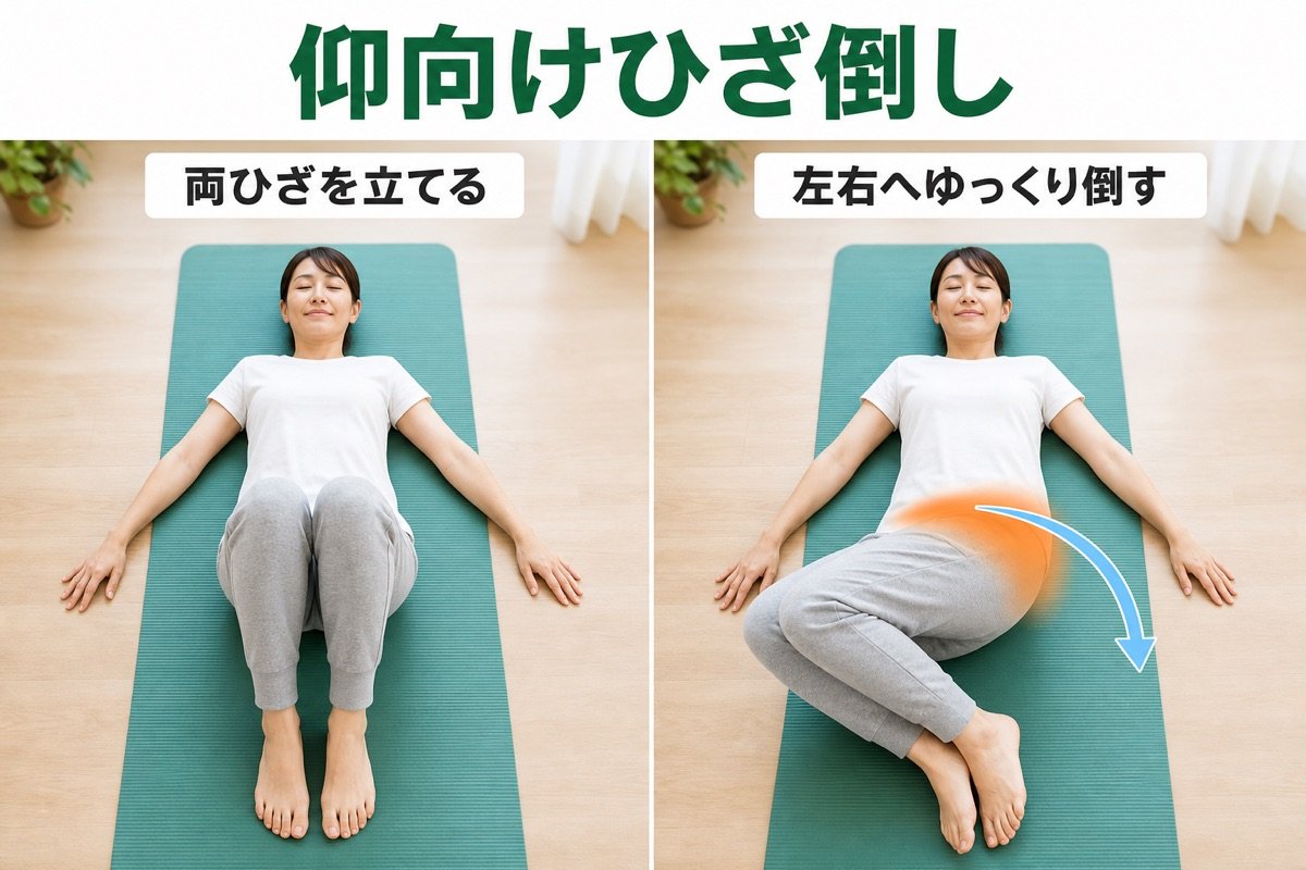 仰向けひざ倒し